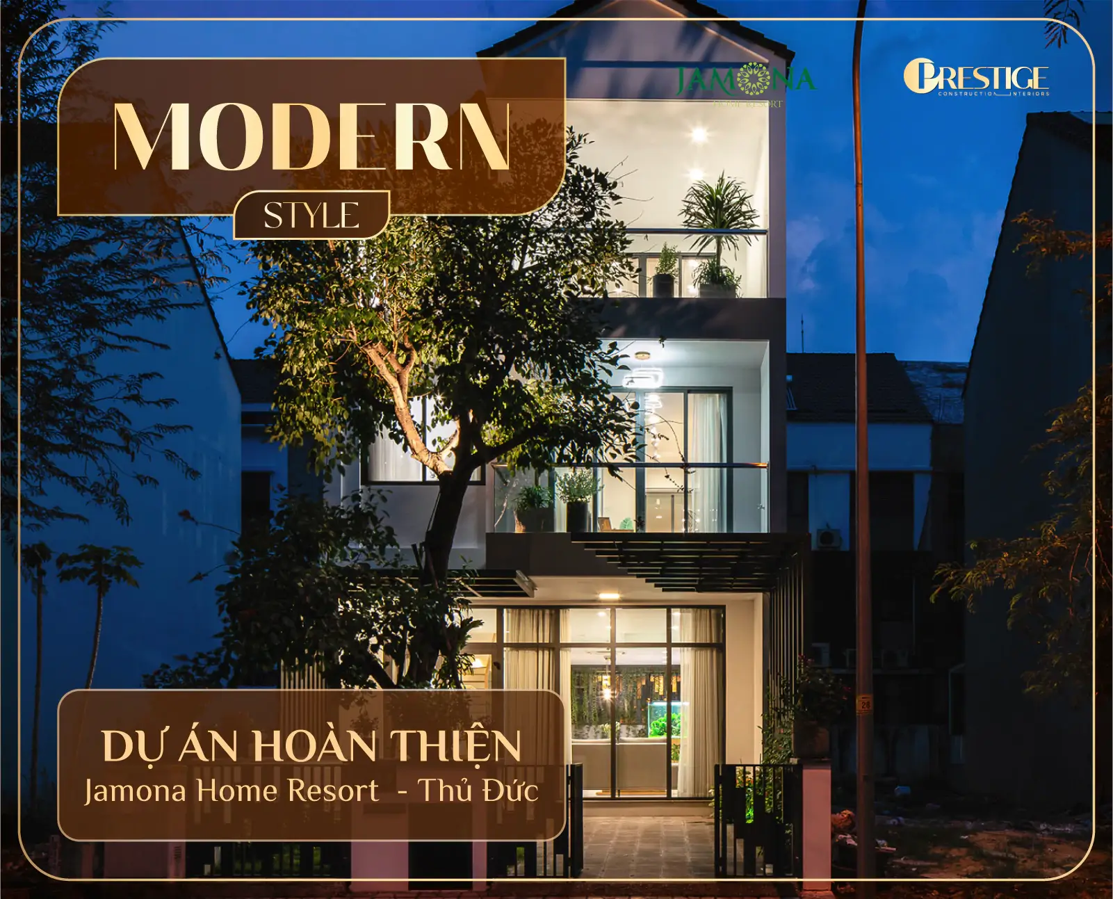 Thi Công Nhà Phố Jamona Home Resort – 300M² – Phong Cách Hiện Đại