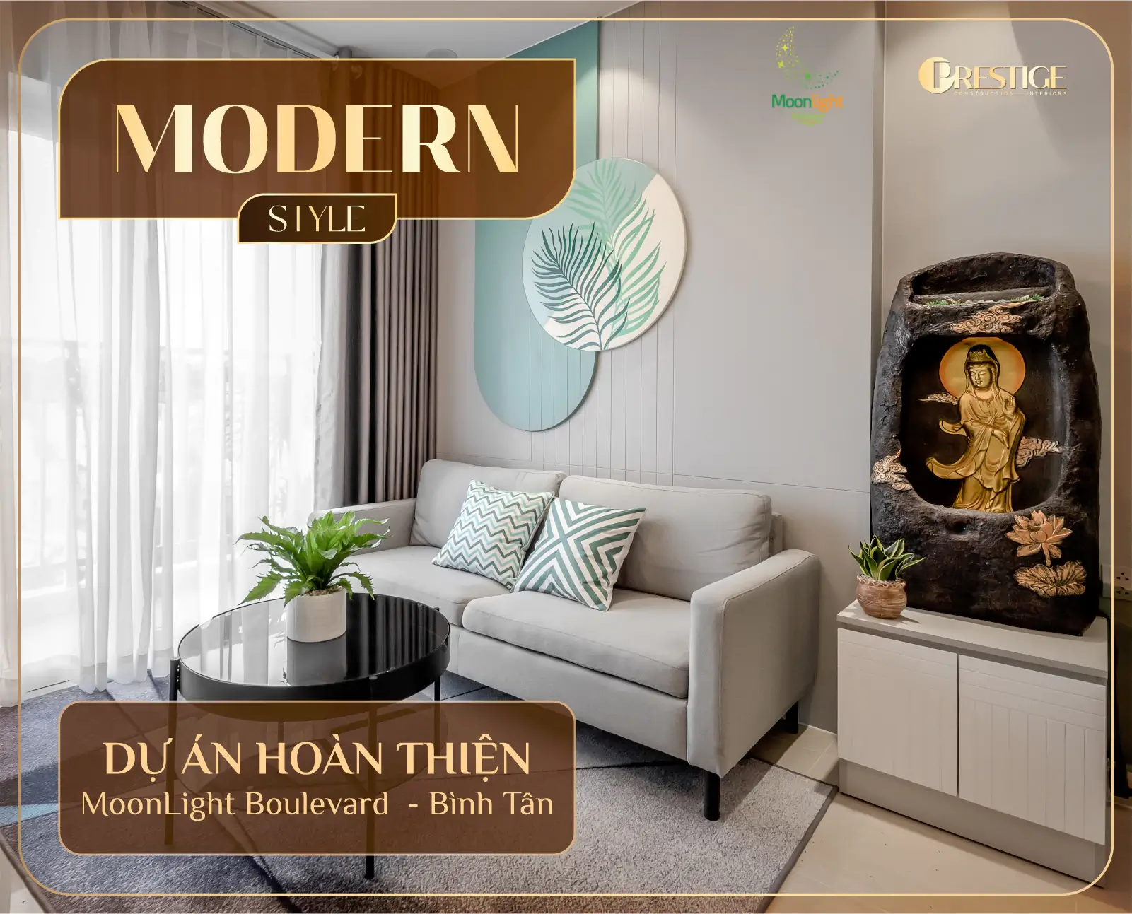 Thi Công Thiết Kế Nội Thất Căn Hộ Moonlight Boulevard – 69M² – 2Pn