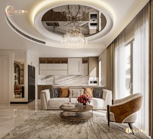 Thiết Kế Nội Thất Căn Hộ Theo Phong Cách Modern Luxury Phòng Khách Bếp