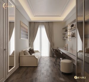 Thiết Kế Nội Thất Căn Hộ Theo Phong Cách Modern Luxury Phòng Đọc Sách