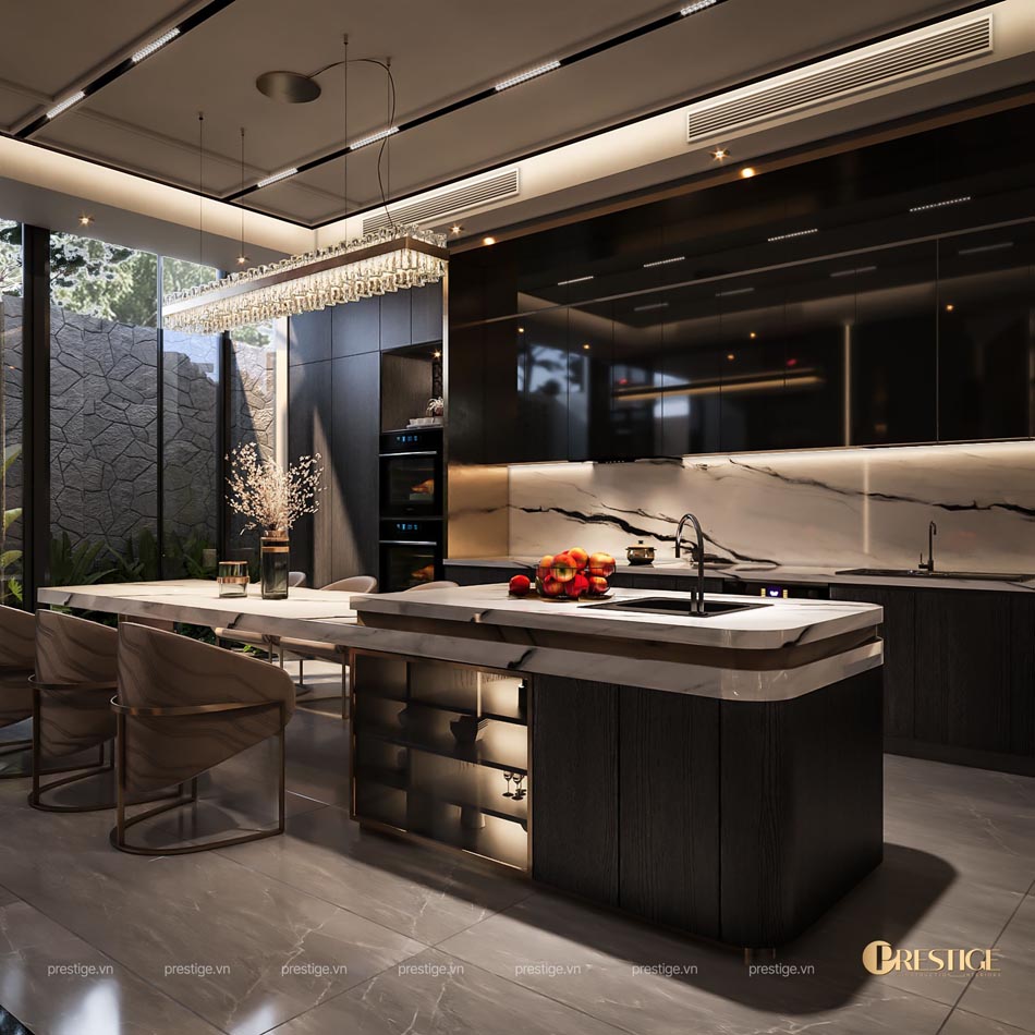 8 Ý Tưởng Tối Giản Nâng Tầm Nội Thất Nhà Phố Hiện Đại 3 Thiết Kế Không Gian Bếp Kết Hợp Với Pantry Và Bàn Đảo Của Căn Nam House