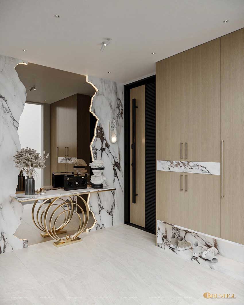 8 Ý Tưởng Tối Giản Nâng Tầm Nội Thất Nhà Phố Hiện Đại 4 Thiết Kế Sảnh Chính Phong Cách Modern