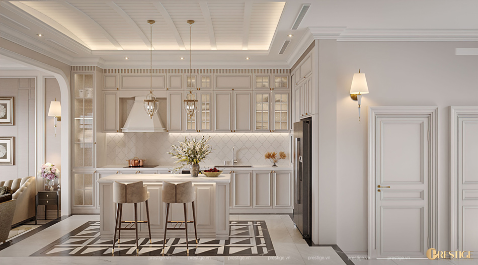Thiết Kế Bếp Chữ L Kèm Đảo Bếp