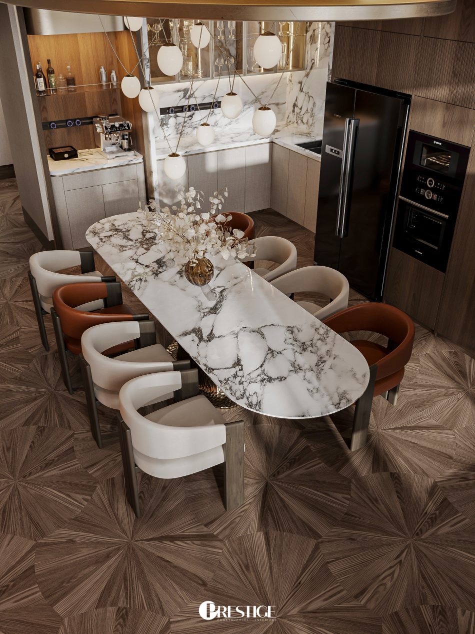 Thiết kế nội thất căn hộ Duplex Zeit River–Thủ Thiêm 3 Ban Thiet Ke Ban An Can Ho Duplex Zeit Thu Thiem Phong Cach Modern Luxury 4