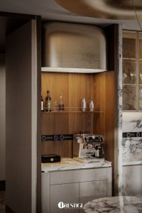 Thiết kế nội thất căn hộ Duplex Zeit River–Thủ Thiêm 34 Ban Thiet Ke Bep Tu Ruou Can Ho Duplex Zeit Thu Thiem Phong Cach Modern Luxury