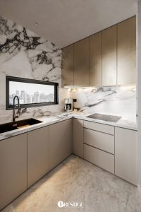 Thiết kế nội thất căn hộ Duplex Zeit River–Thủ Thiêm 38 Ban Thiet Ke Phong Bep Can Ho Duplex Zeit Thu Thiem Phong Cach Modern Luxury