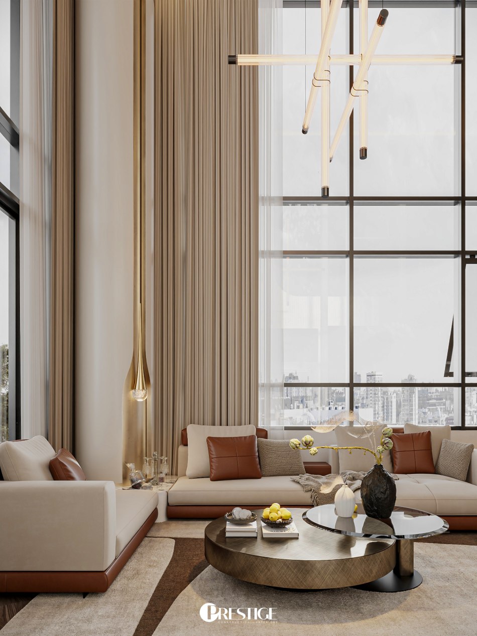 Thiết kế nội thất căn hộ Duplex Zeit River–Thủ Thiêm 7 Ban Thiet Ke Phong Khach Can Ho Duplex Zeit Thu Thiem Phong Cach Modern Luxury 4