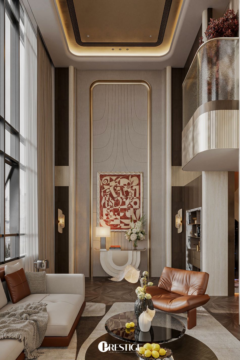 Thiết kế nội thất căn hộ Duplex Zeit River–Thủ Thiêm 2 Ban Thiet Ke Phong Khach Can Ho Duplex Zeit Thu Thiem Phong Cach Modern Luxury 7