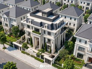 Goc Tren Thiet Ke Kien Truc Biet Thu Vinhomes Tan Cang Phong Cach Tan Co Dien