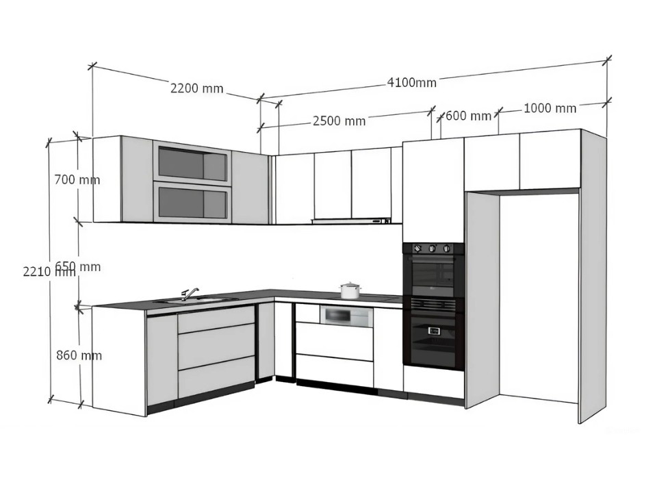 Kích Thước Bếp Chữ L